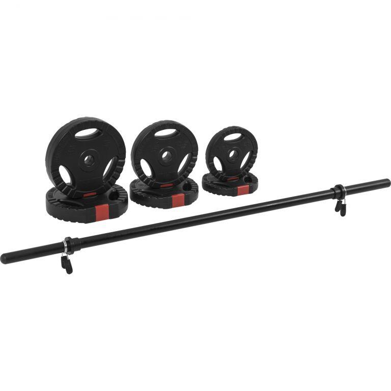 KIT AÉROBIC 20KG | DISQUES PLASTIQUE AVEC POIGNÉES BARRE 120CM | MUSCULATION 5/7