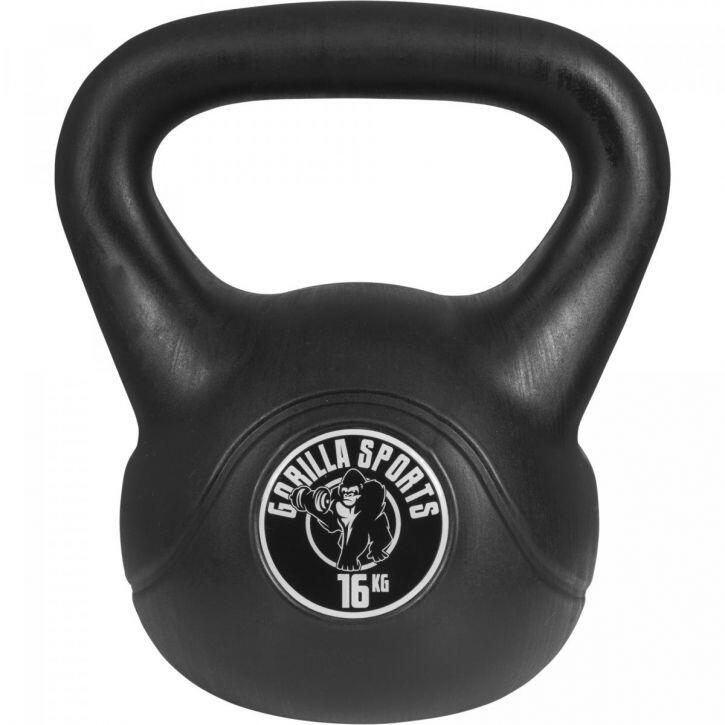 LOT DE 2 KETTLEBELLS NOIRS EN PLASTIQUE | MUSCULATION | 14KG ET 16KG 5/7