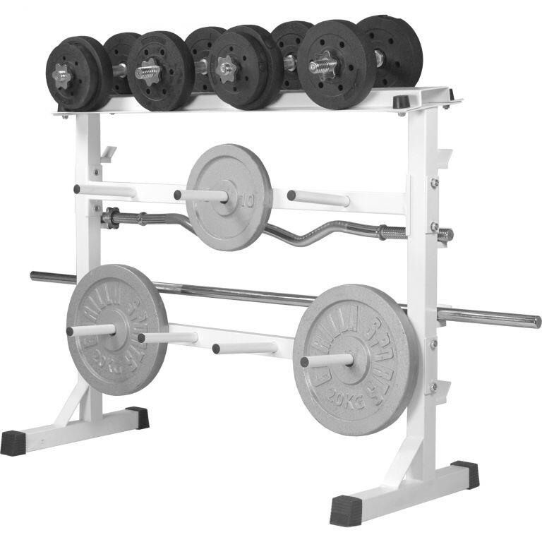 RACK DE RANGEMENT BLANC POUR POIDS ET HALTERES 30/31 MM | MUSCULATION ...