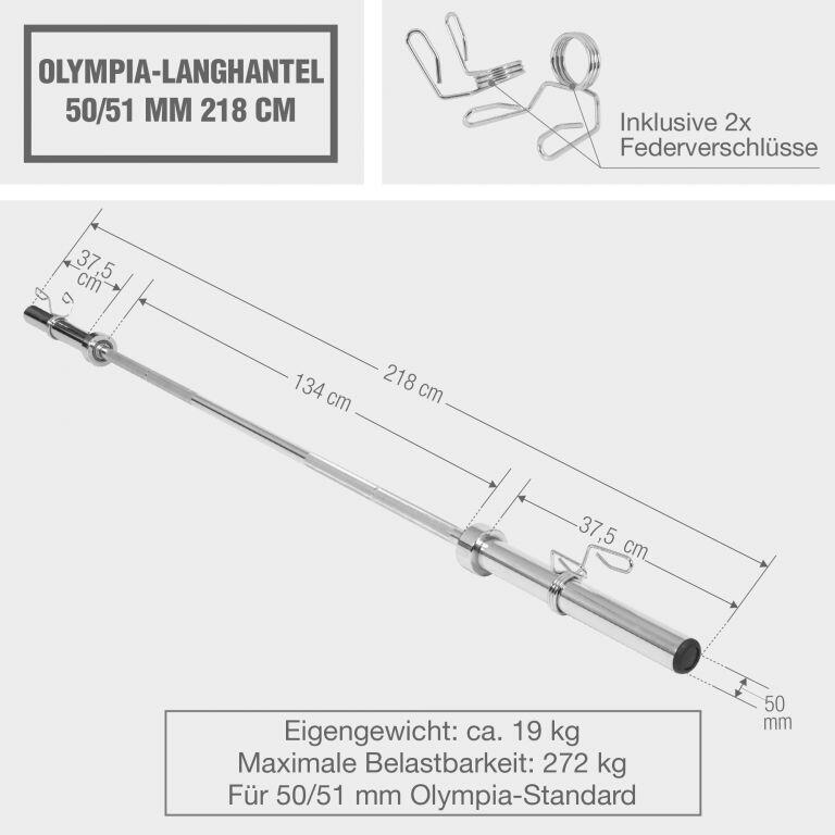 Olympia-Langhantel 50/51 mm 218 cm 2/7