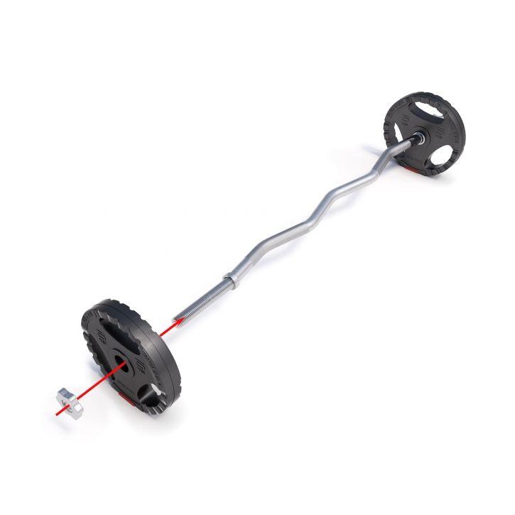 KIT HALTÈRE 25,5KG AVEC BARRE CURL + DISQUES PLASTIQUES GRIP | MUSCULATION 7/7