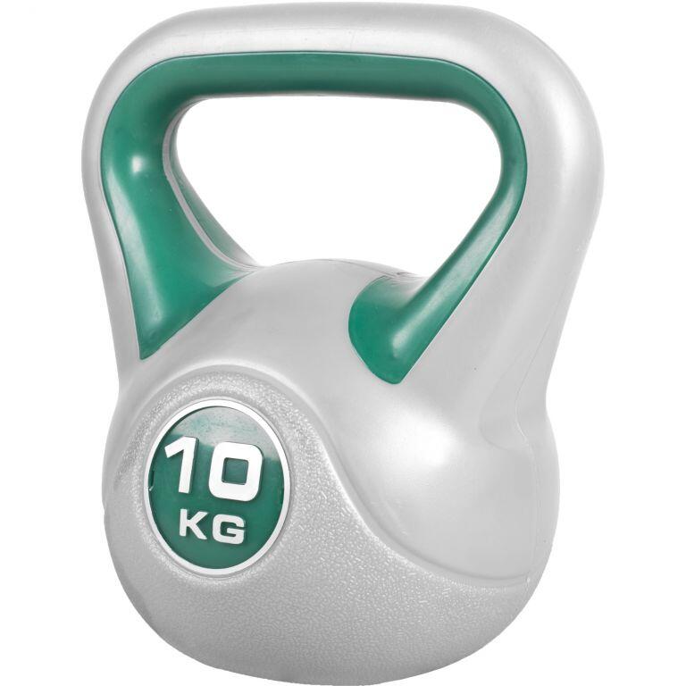 Gorilla Sports - Kettlebell Plastique | Stylish | Musculation | Au Choix De 2kg À 20kg - Kettlebell - Noir|vert - 10 Kg - Decathlon