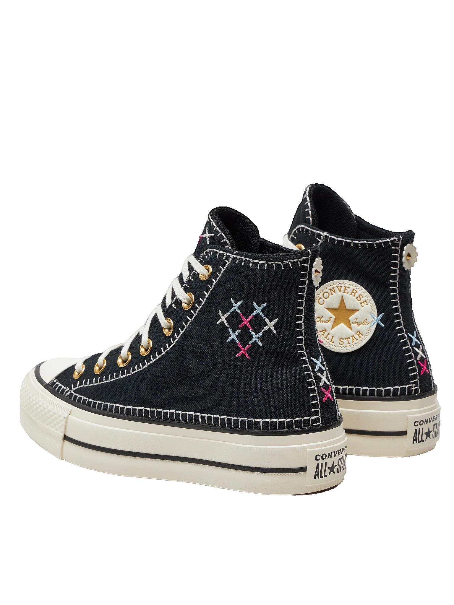 Sapatilhas Mulher Converse Compensées Ctas Lift Hi Egret Preto 2/5