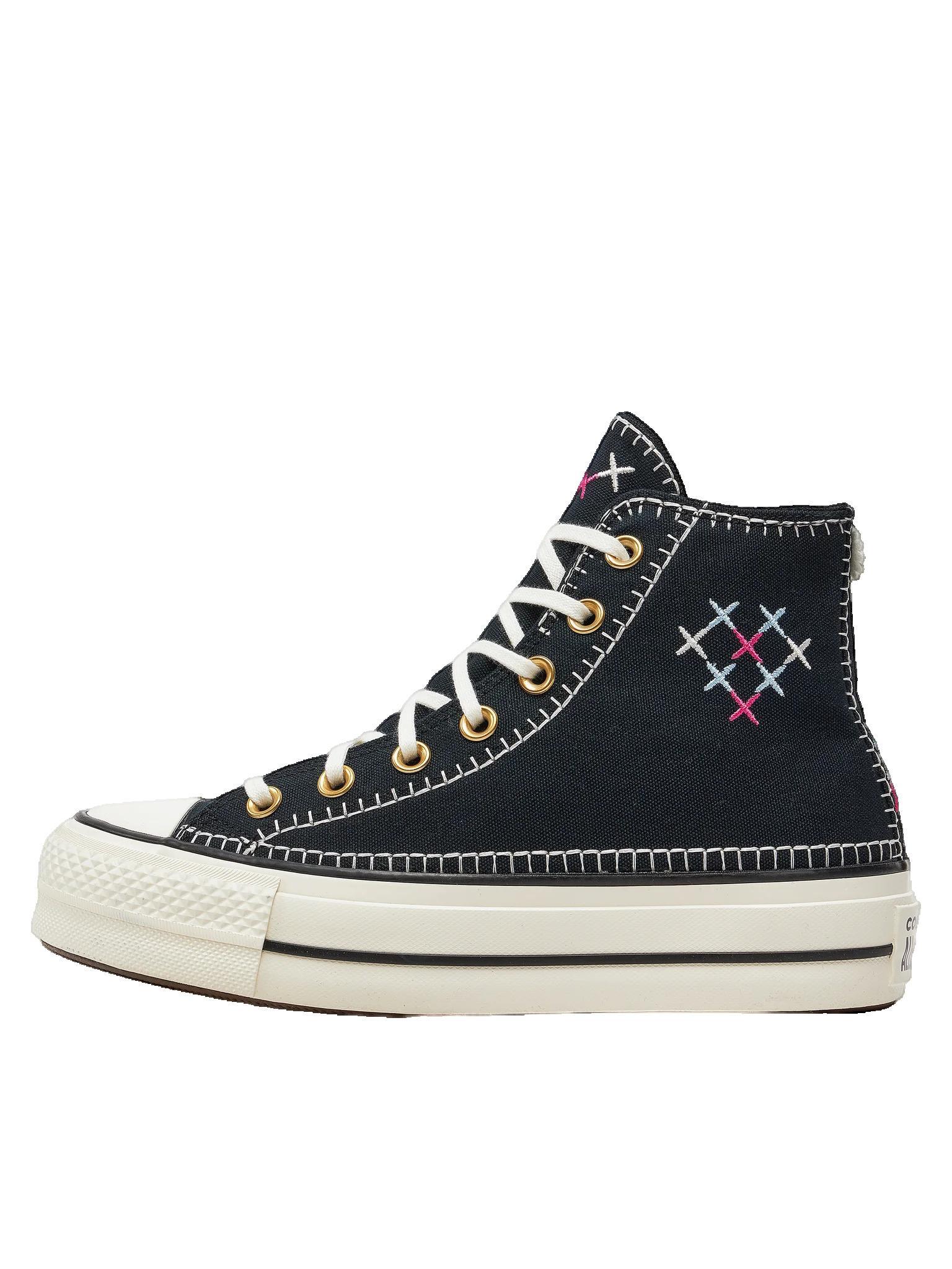 Sapatilhas Mulher Converse Compensées Ctas Lift Hi Egret Preto 3/5