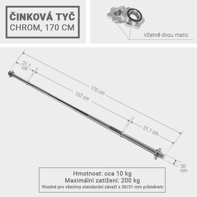 Gryf prosty do ćwiczeń  Gorilla Sports 170cm