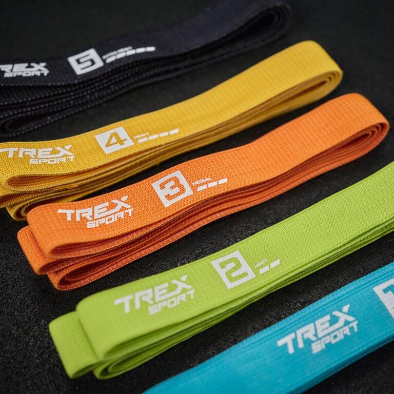 Zestaw 5 gum oporowych Trex Sport z uchwytem, opór 2,5–25 kg 3/7