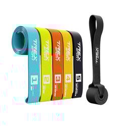 Set de bandes de résistance en tissu 5 pcs Trex Sport TX-005PBB avec poignée