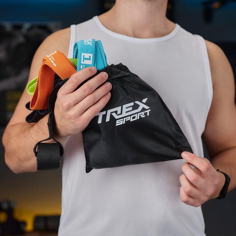 Zestaw 5 gum oporowych Trex Sport z uchwytem, opór 2,5–25 kg 6/7