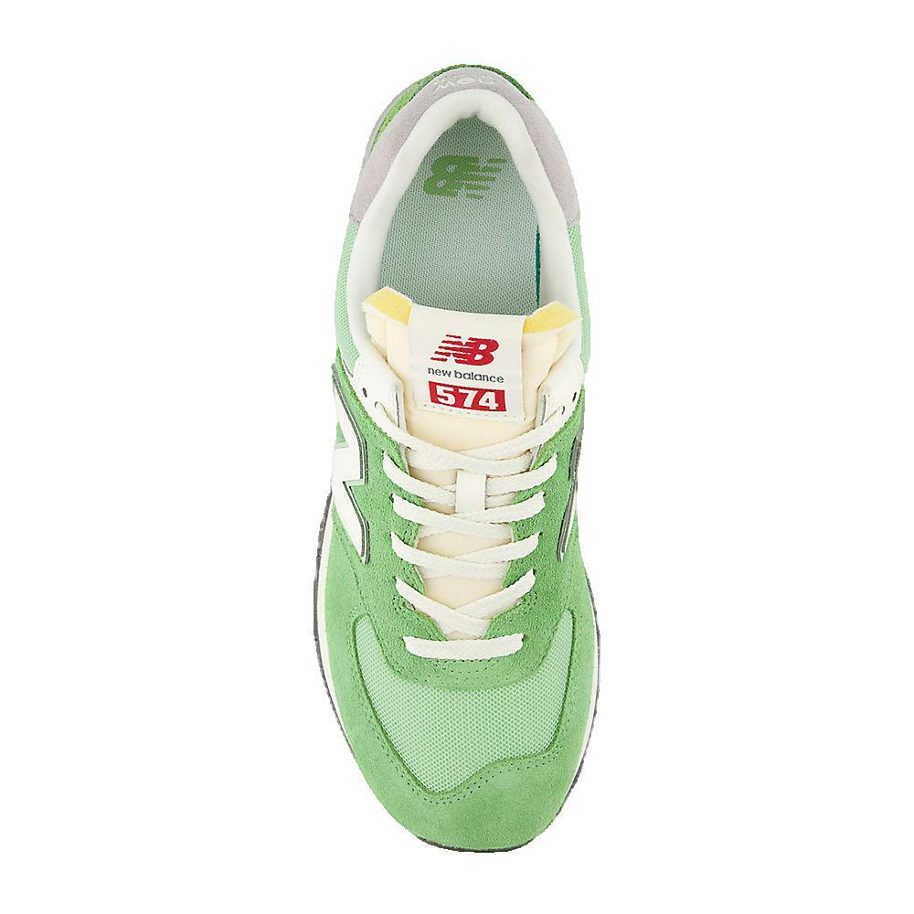 Sapatos New Balance 574 unissexo verde e branco 2/3