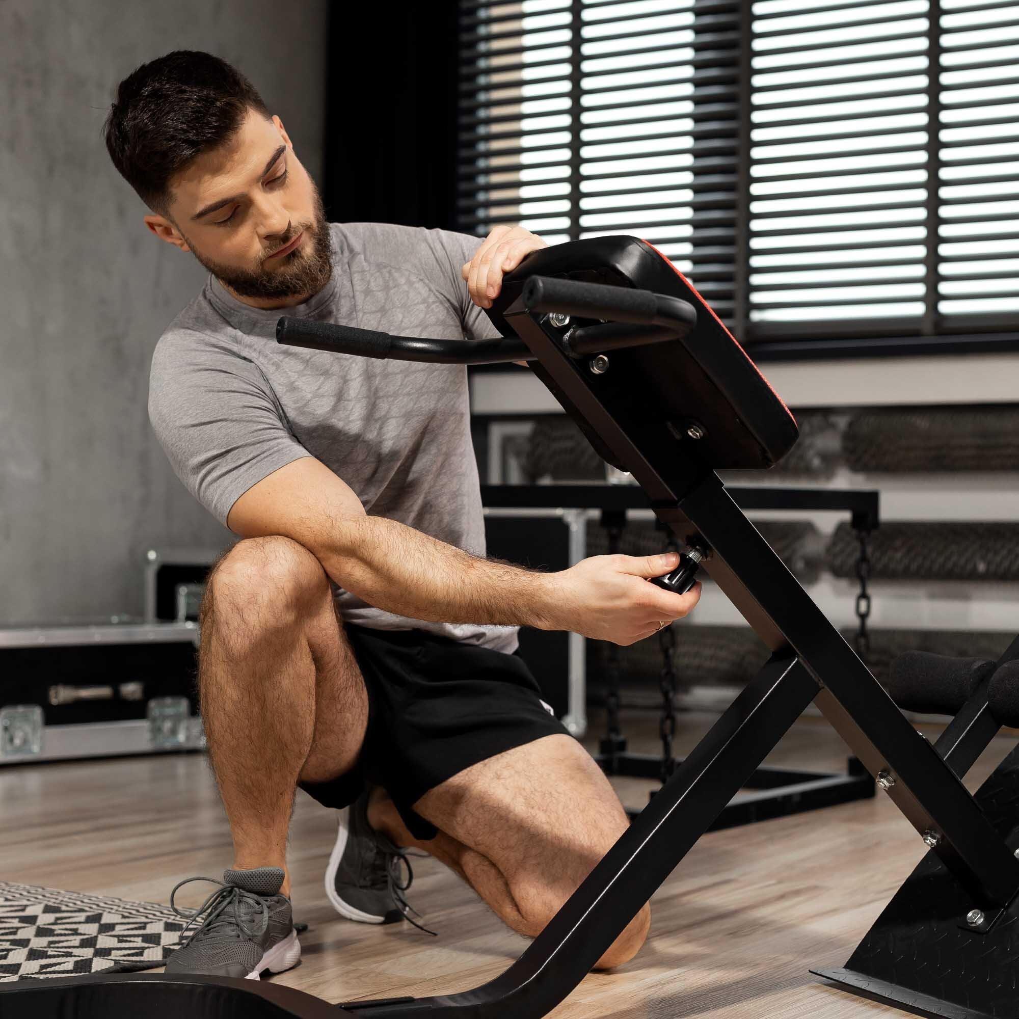 Posilovací lavice Hyperextenze Hop-Sport s opěradlem 5/7
