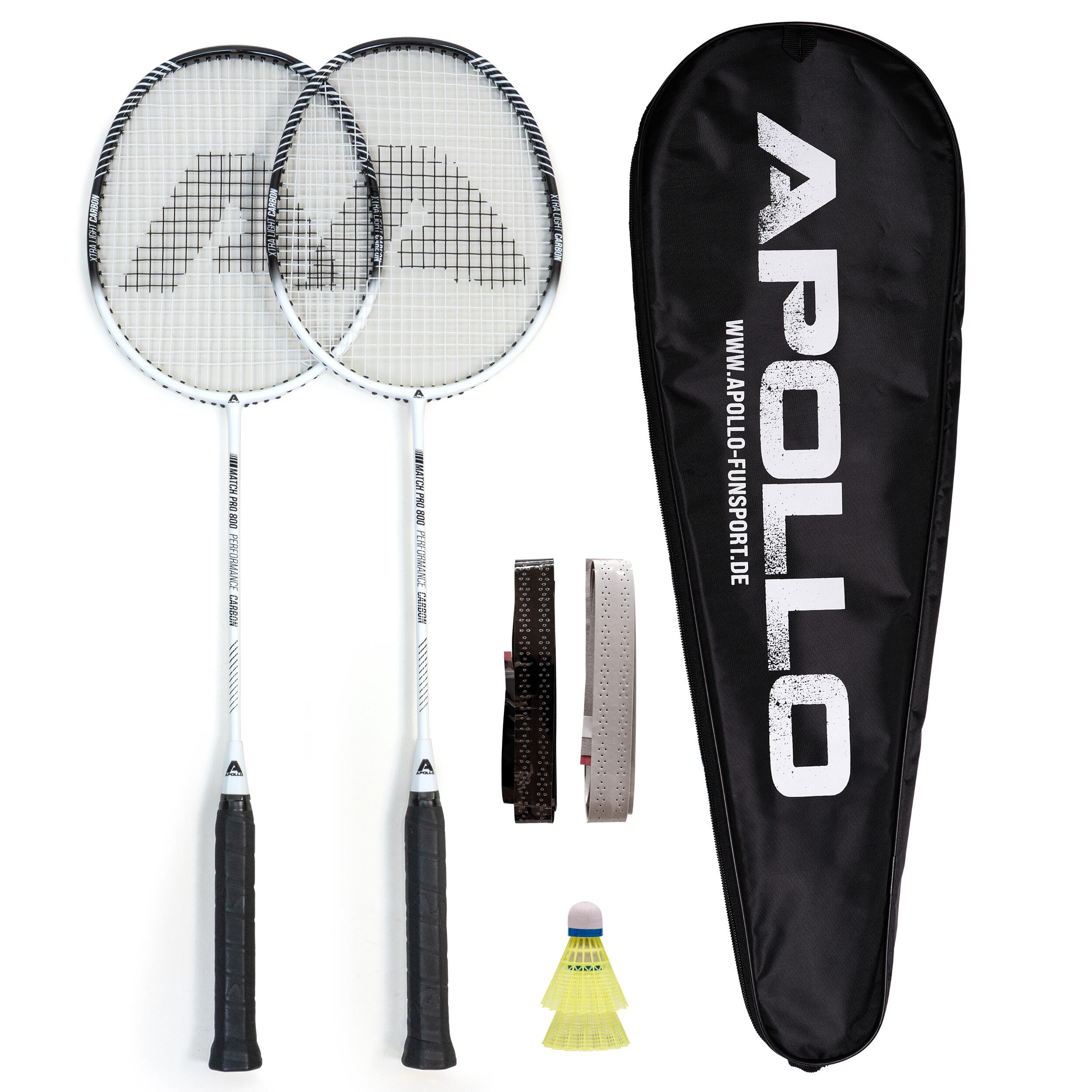 APOLLO Badmintonset Match Pro 800 - Wit/Zwart
