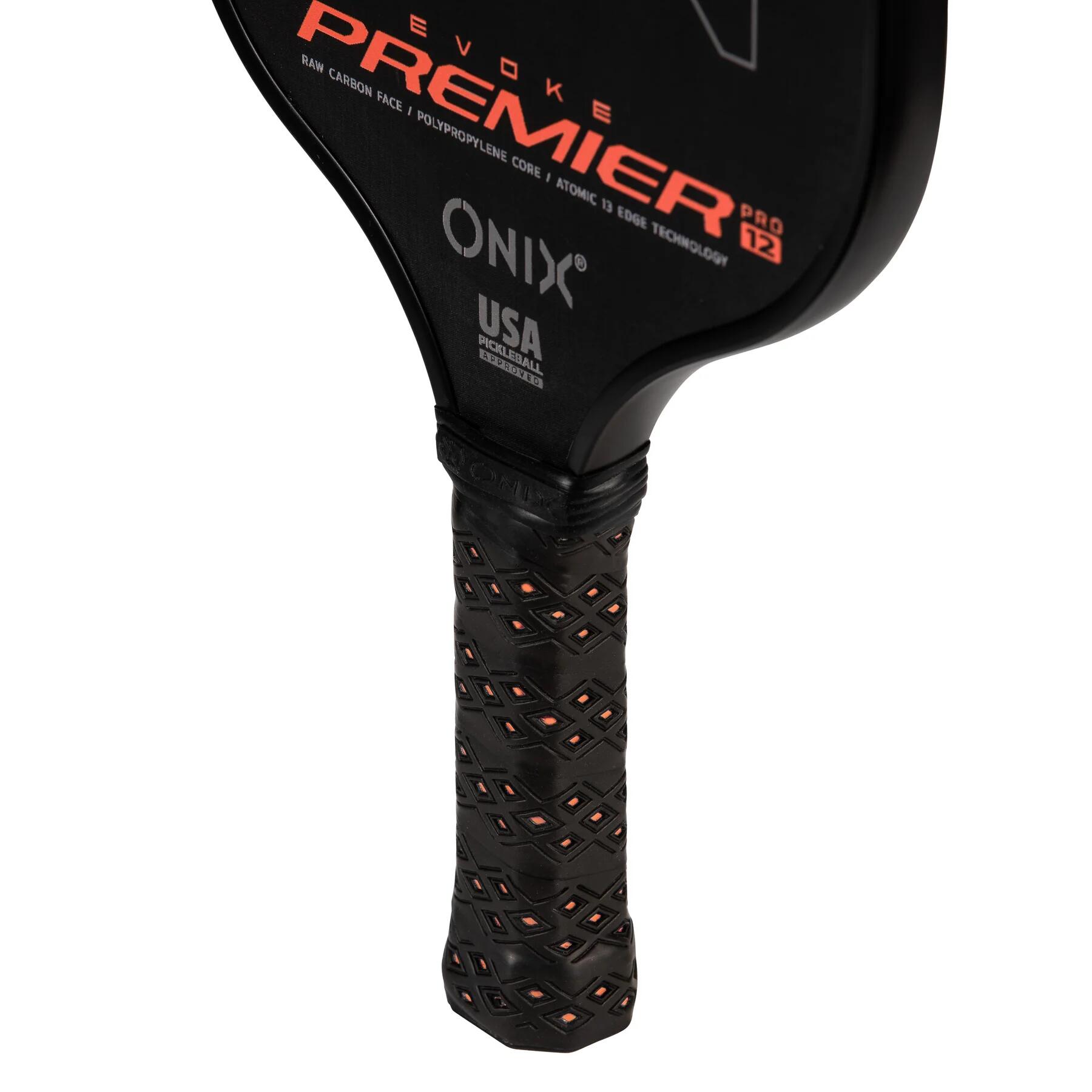 ONIX Evoke Premier Raw Carbon 12 Orange - raquete de pickleball 4/6