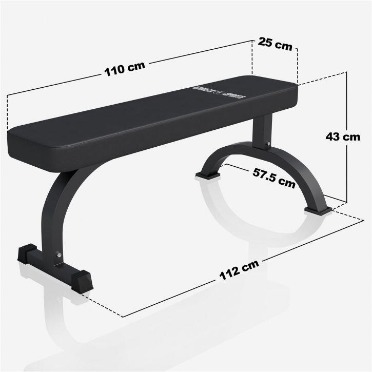 BANC DE MUSCULATION PLAT AVEC LOGO | COULEUR NOIR 5/7
