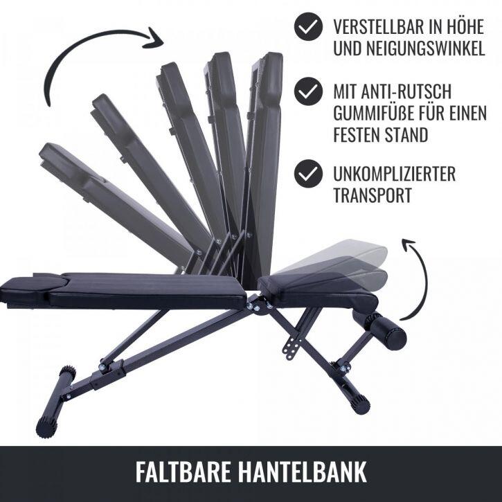 Fitnessbank - Inklapbaar - Verstelbaar - Zwart 2/7