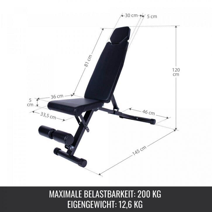 Fitnessbank - Inklapbaar - Verstelbaar - Zwart 7/7