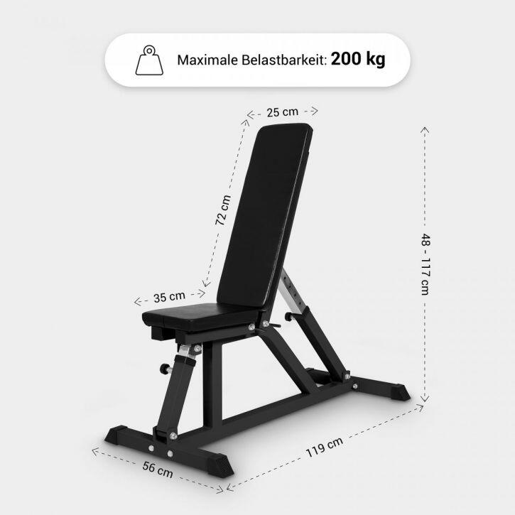 Fitnessbank - Multifunctioneel - Verstelbaar in 7 posities - Halterbank - Zwart 5/7