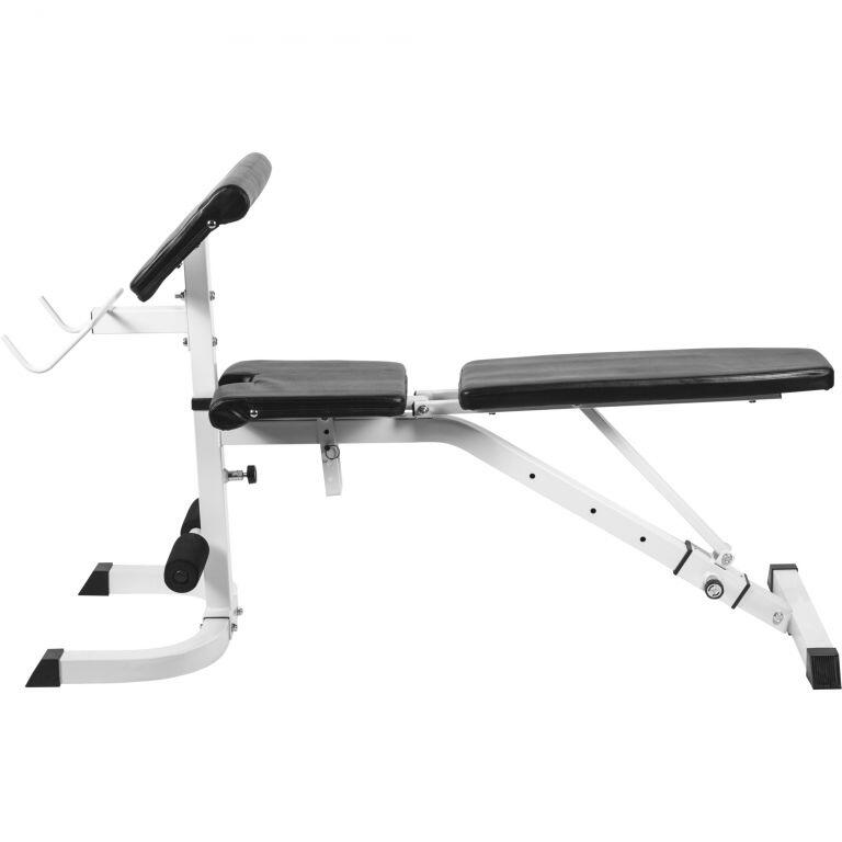 Fitnessbank - Wit - Curlrack - Verstelbaar - Belastbaar tot 250 kg 5/7
