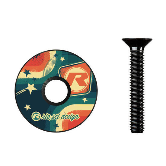 Carbon stemcap 1 1/8" Vorbaukappe mit Motiv inkl. Schraube MTB Fahrrad Ahead