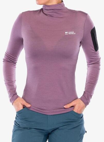 Longsleeve damski Mons Royale Diversion Merino Mock Neck Long Sleeve