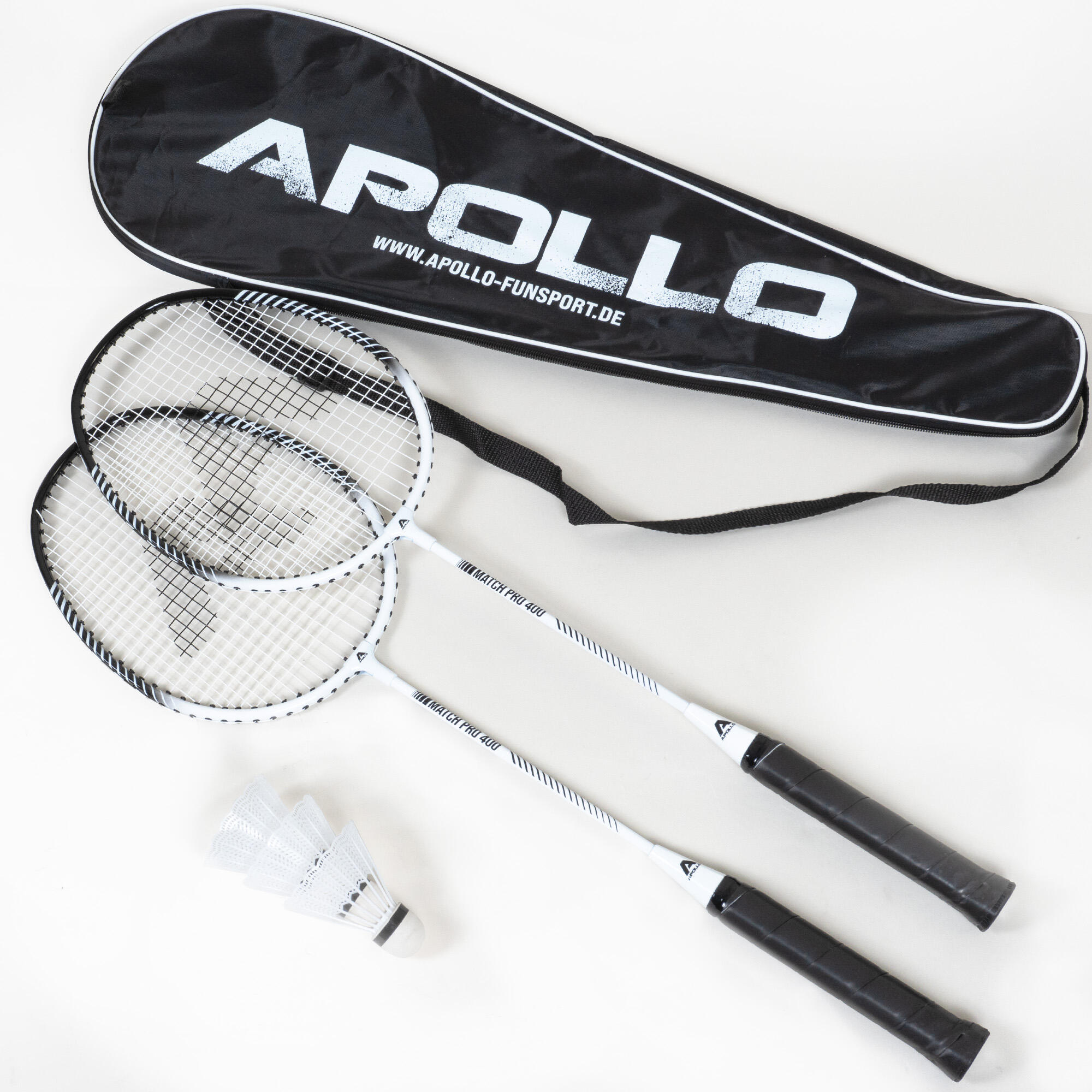 APOLLO Badmintonset Match Pro 400 - Wit/Zwart