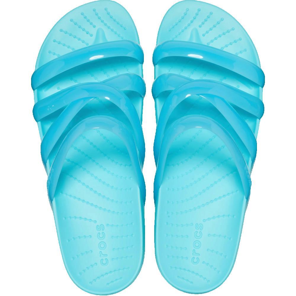 Sandales Femmes Crocs Splash Glossy Strappy bleu 3/5