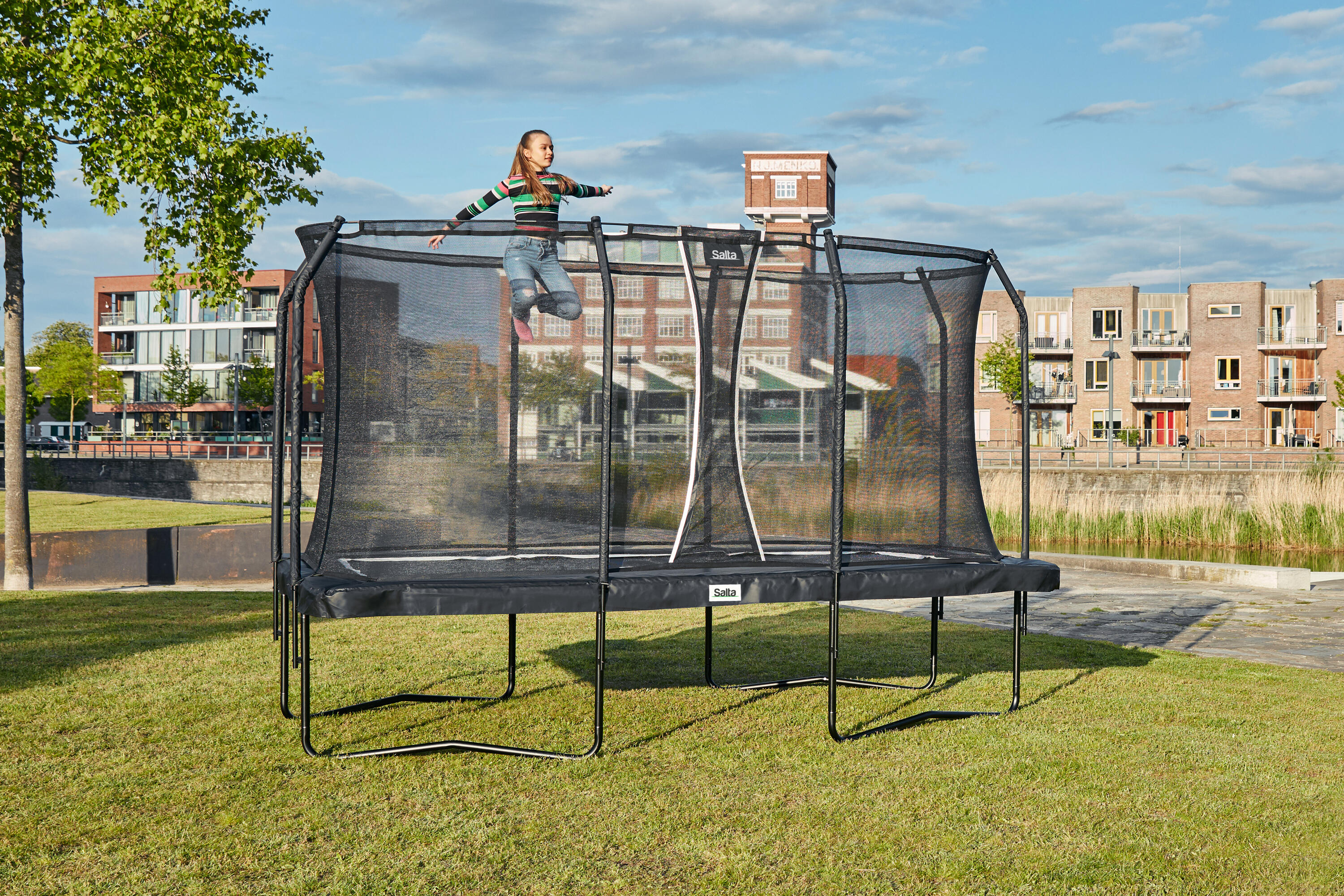 Trampoline - Premium Black Edition - 214 x 153 cm - Rechthoekig Zwart 6/7