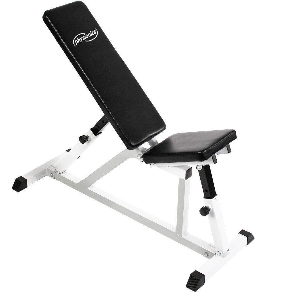 GORILLA SPORTS Physionics Verstelbare Fitnessbank - 9 standen - Belastbaar tot 200 kg - Wit