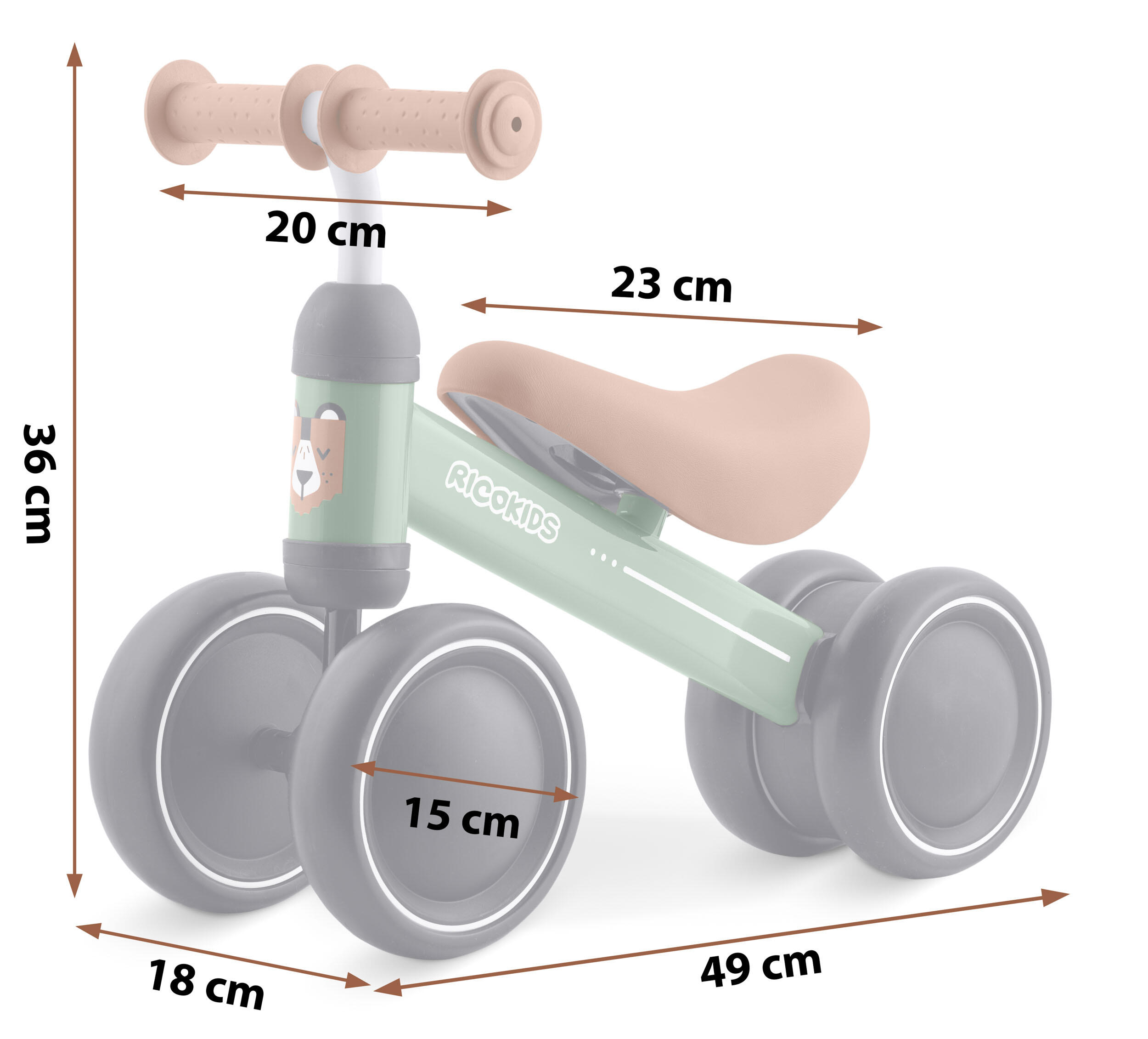 Rowerek biegowy trójkołowy dla dzieci Ricokids RK-606 7/7