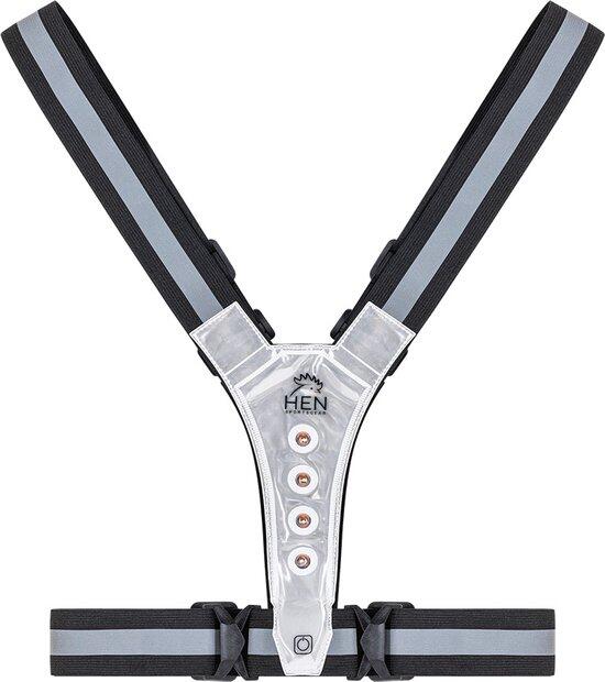 Chaleco reflectante negro - chaleco para correr con LED - recargable por USB 6/7
