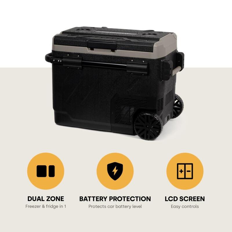 Steamy-E Dual Zone 61 Roller, Électrique Glacière à compresseur sur roues, 58L
