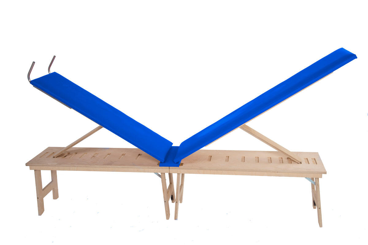 LA POSTURALE PANCA POSTURALE IN LEGNO STANDARD CON GAMBE BLU LA POSTURALE