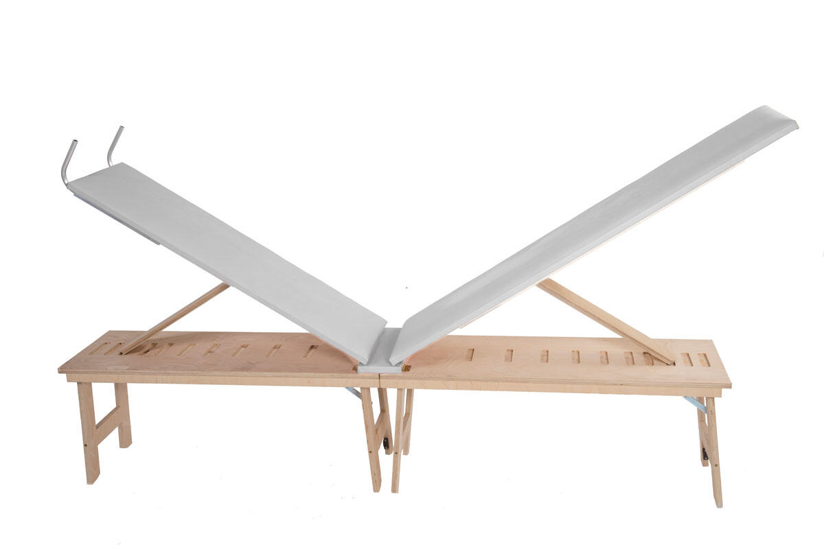 LA POSTURALE PANCA POSTURALE IN LEGNO STANDARD CON GAMBE BIANCA LA POSTURALE