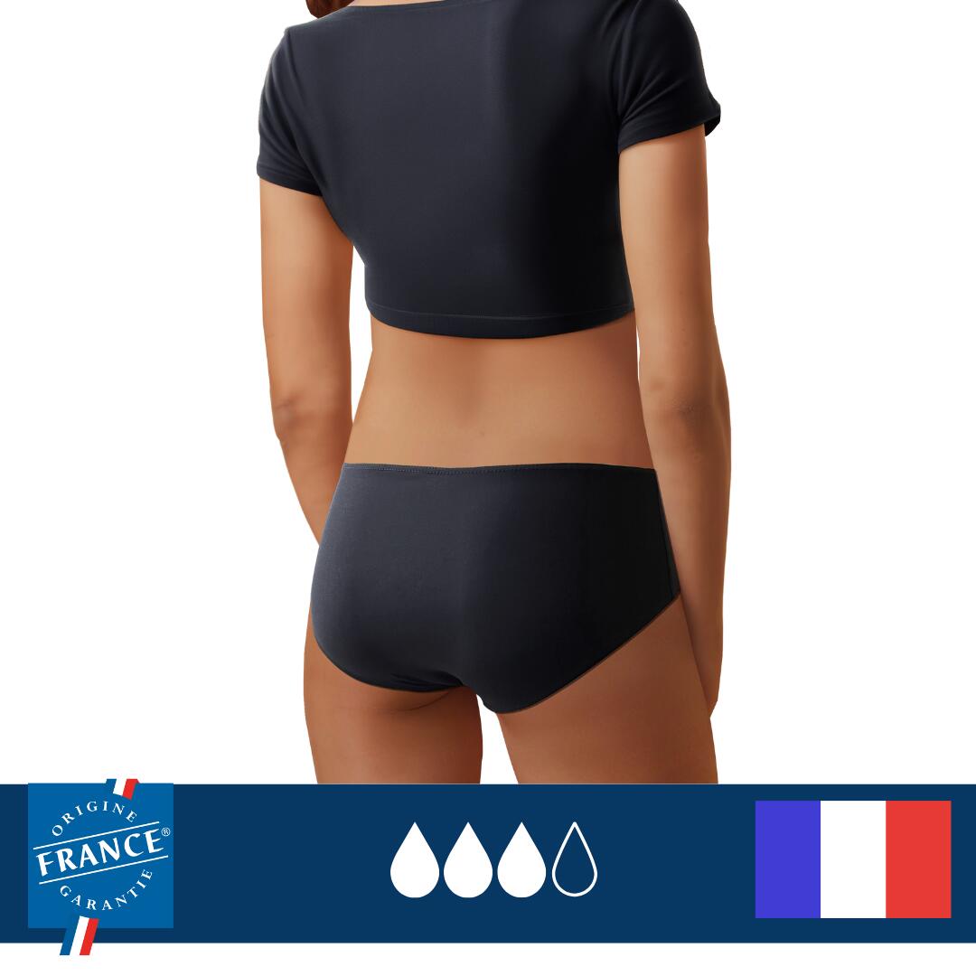 Menstruations-Bikinihose Plim Underwear Teenie - Starker Fluss, schwarz 3/6
