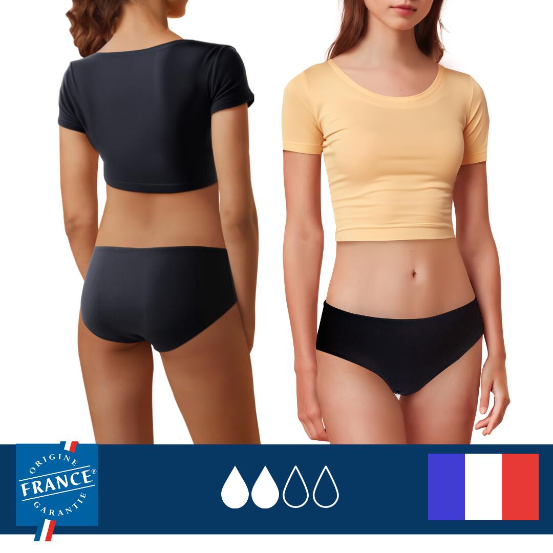 Fato de banho menstrual de 1 peça clássico adolescente - fluxo médio