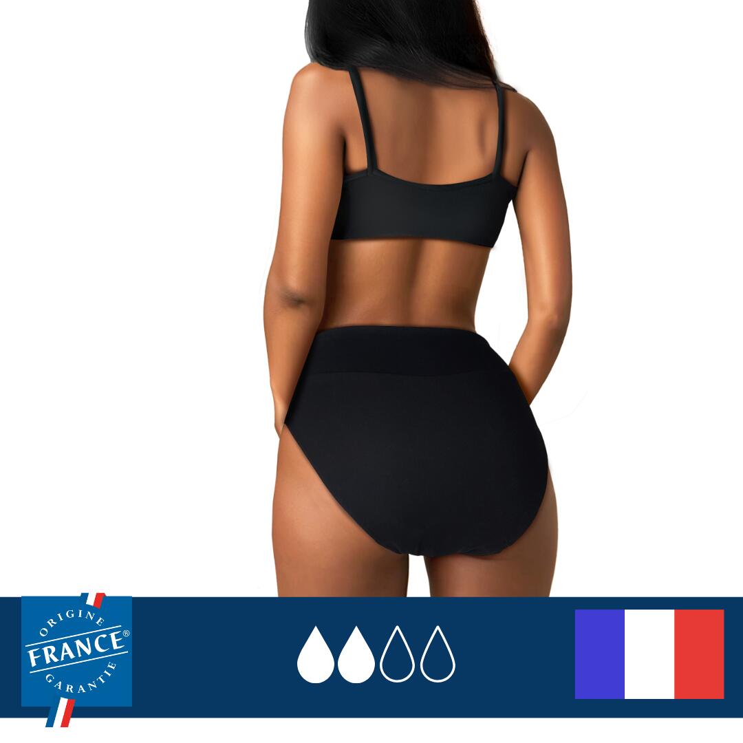 Bas de maillot de bain menstruel Taille Haute - Flux Medium 3/6