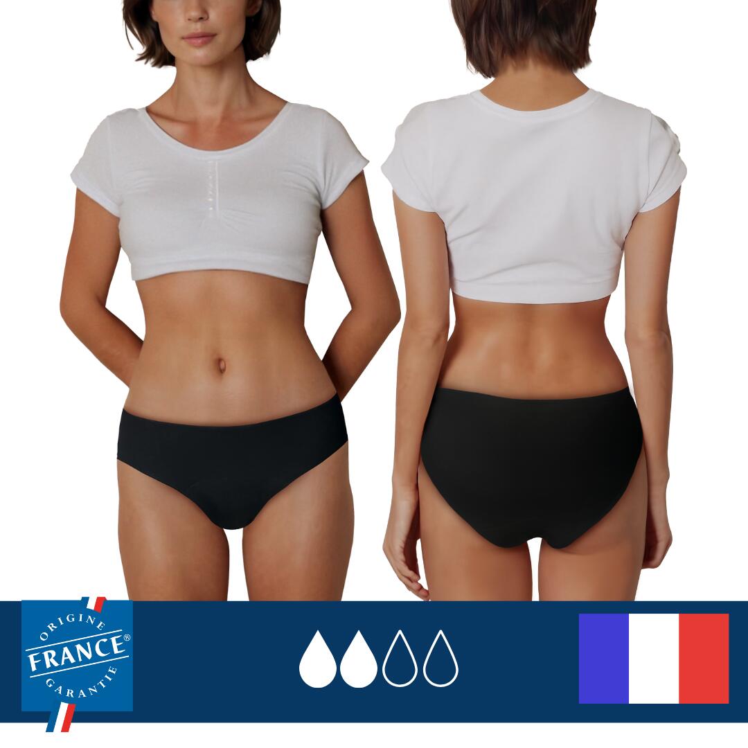Plim Underwear - Culotte Menstruelle - Flux Medium - Culotte - Noir - 42 M/l - Decathlon