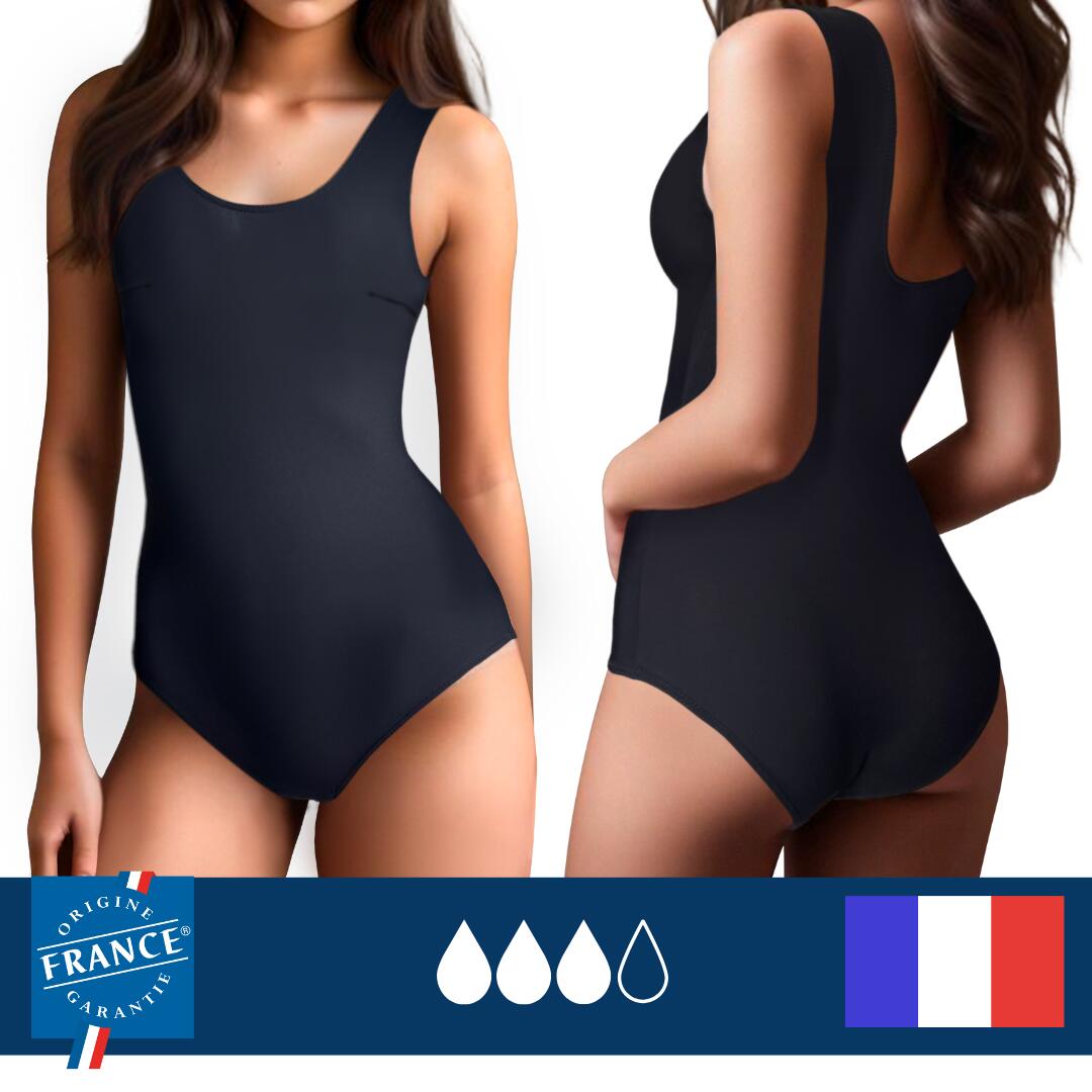 Fato de banho menstrual de 1 peça clássico adolescente - fluxo plus