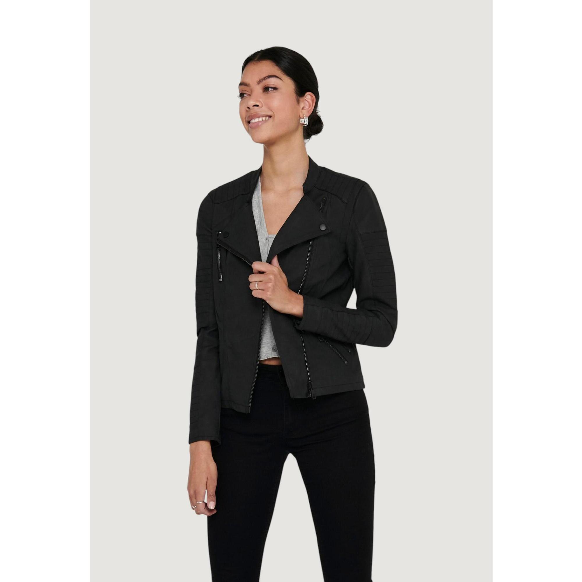 Only - Veste Ava Faux Leather Biker Femme Noir - Veste - Noir - Decathlon