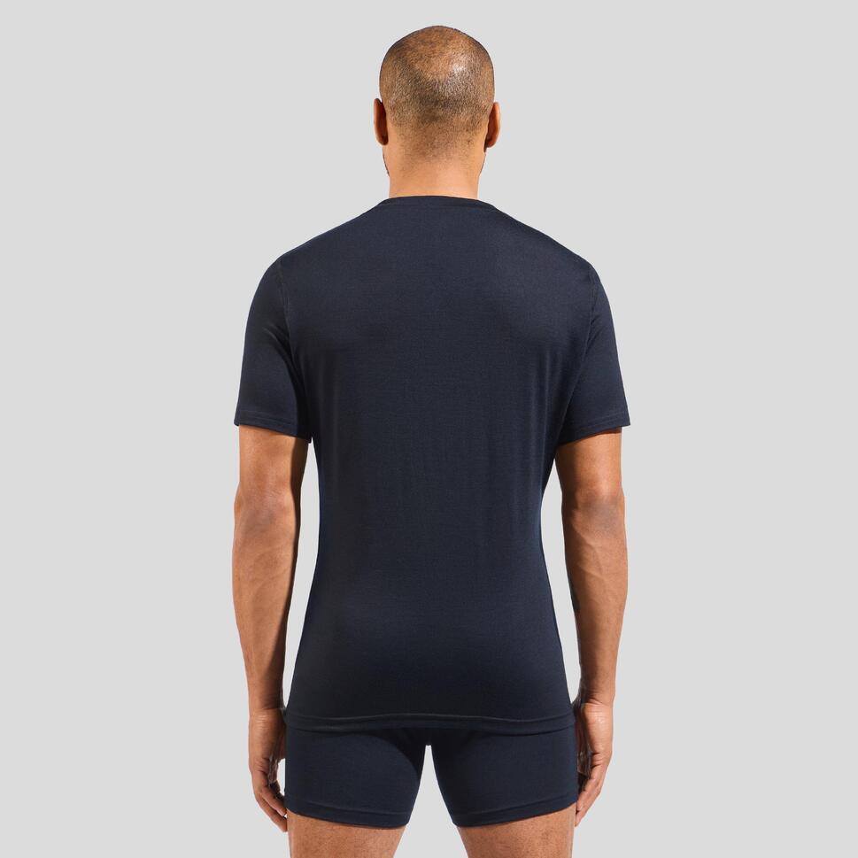 Koszulka męska ODLO Merino 160 BL Top - 100% wełna merino, krótki rękaw