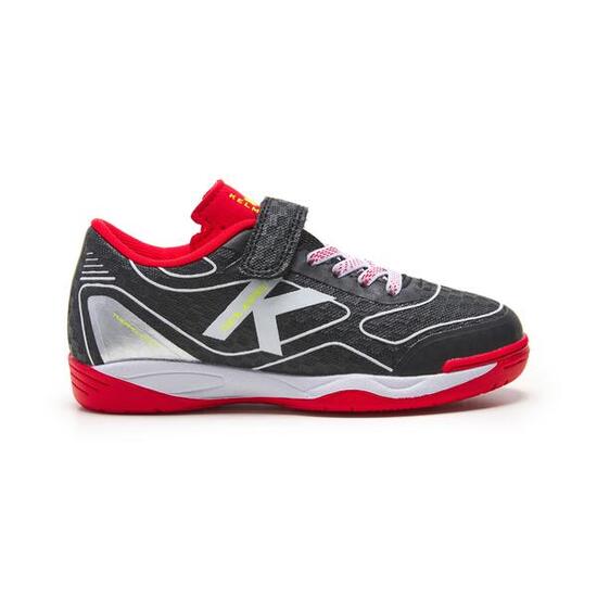 Zapatilla Futbol Sala Niño Goleiro Negro Rojo