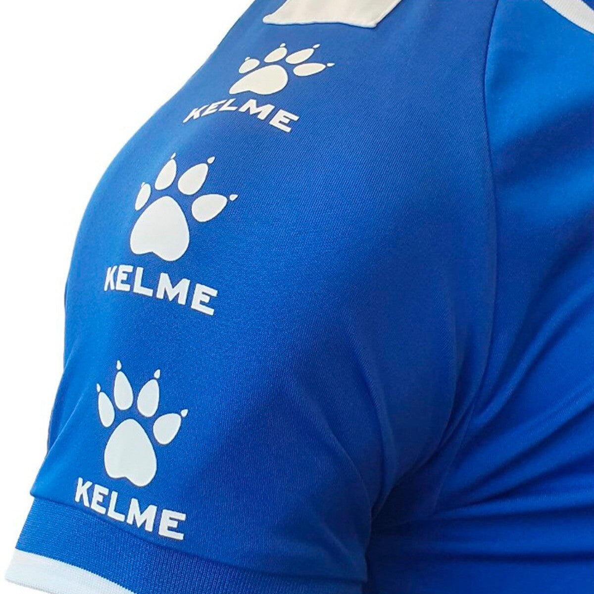 Camisa pólo unissexo de manga curta Lince em azul real-branco 2/3