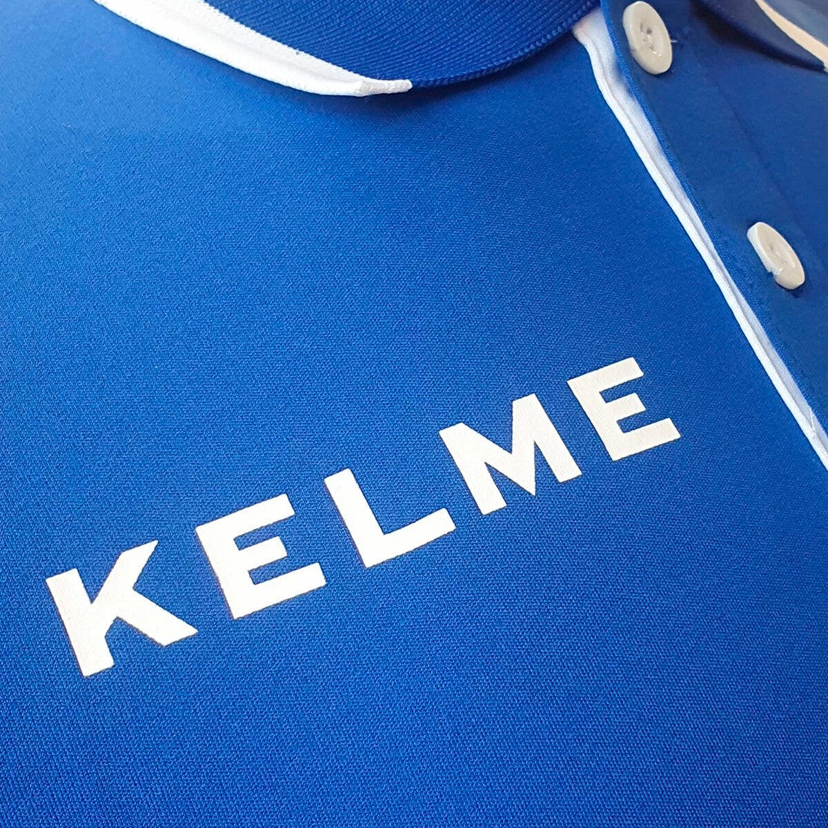 Camisa pólo unissexo de manga curta Lince em azul real-branco 3/3