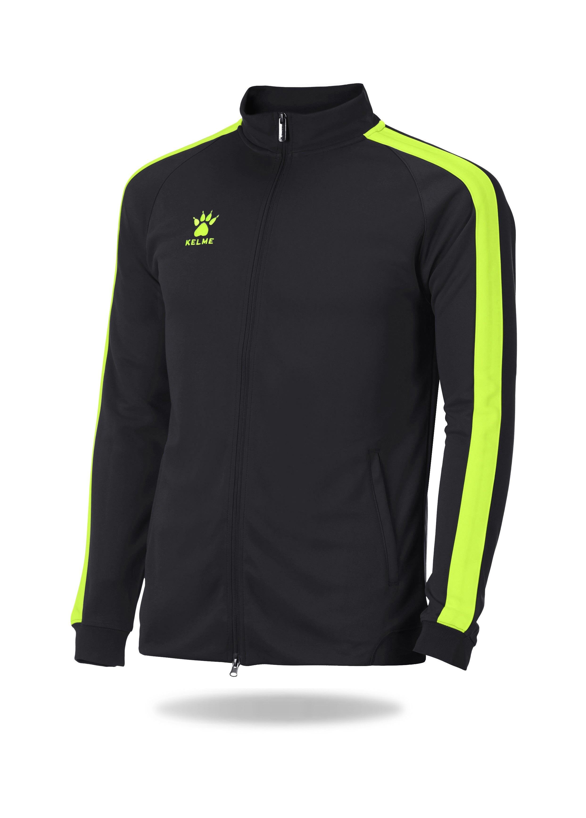 Casaco com fecho de correr unissexo Kelme Global em preto e lima 2/2