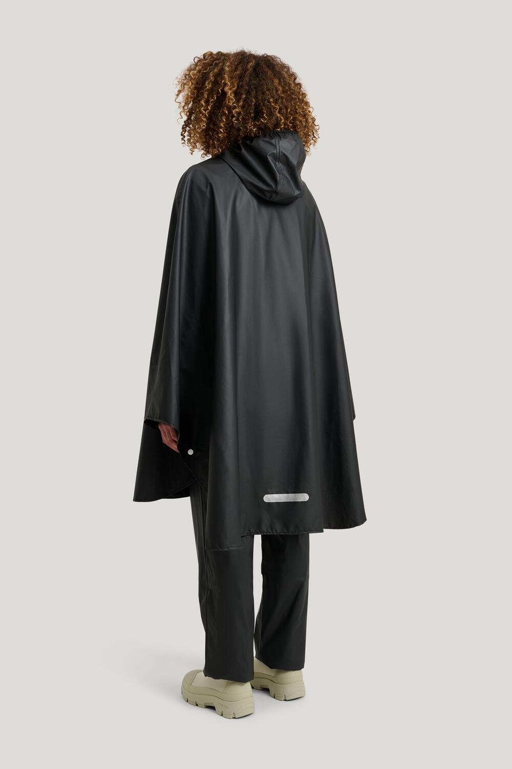Opvouwbare Waterdichte Regenponcho PU Light Zwart 6/7