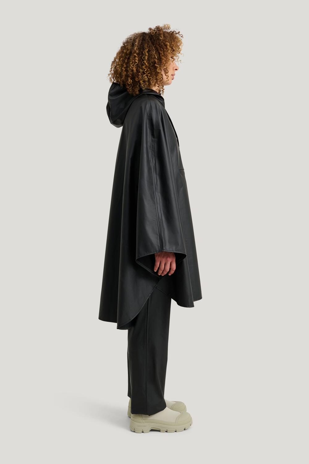 Opvouwbare Waterdichte Regenponcho PU Light Zwart 5/7
