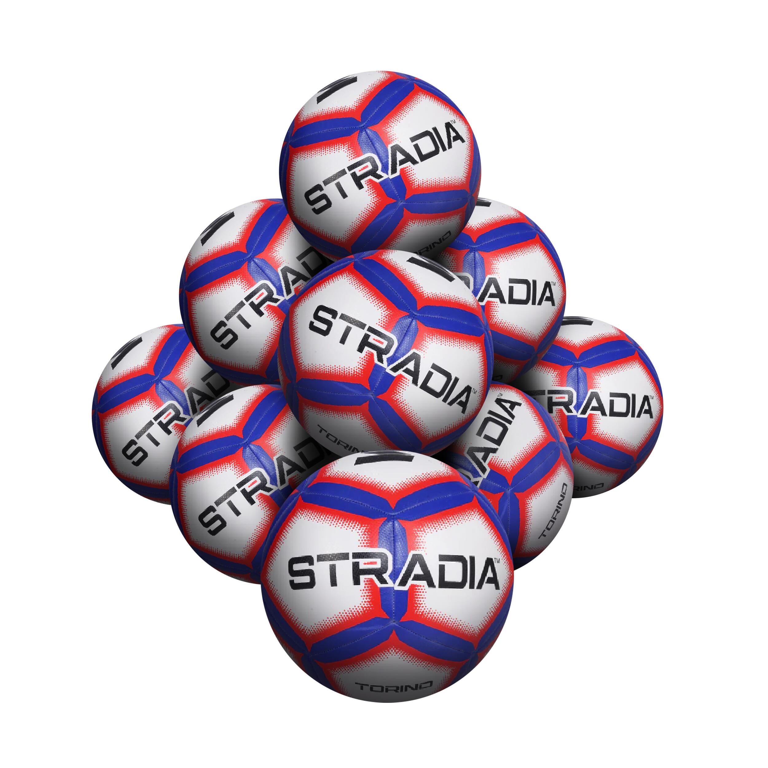 STRADIA "TORINO" Size 5 Soccer Ball – Hybrid Pro-Play (10-pack) with Mesh Bag