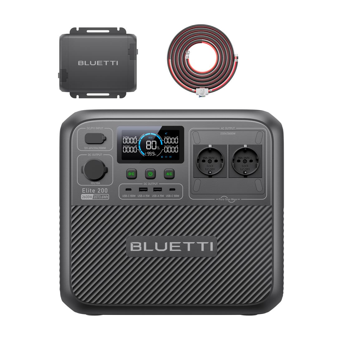 BLUETTI BLUETI Elite 200 V2 2600W, Stazione di alimentazione portatile + Charger 1