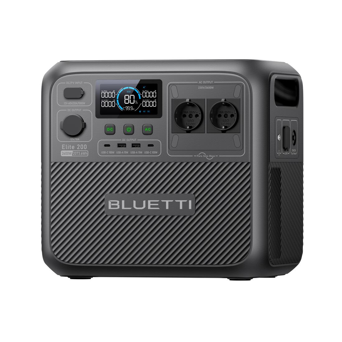Estação de energia portátil bluetti elite 200 v2,2600 w para campismo,emergência