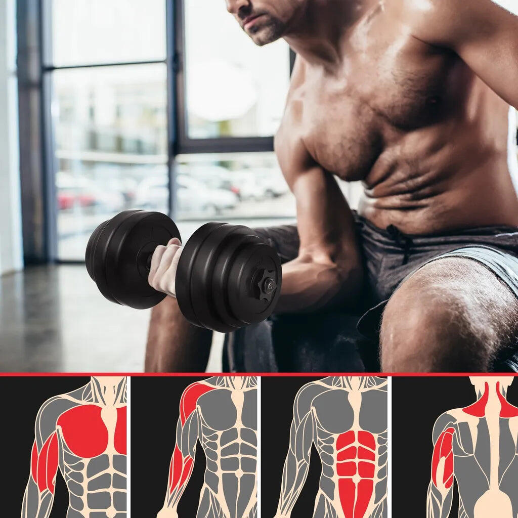 Physionics Dumbbell set 30 kg - 2 x 15 kg - Halter - Gewichten - 25 mm 2/7