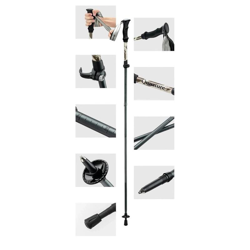Baston de trekking Qunature  din aluminiu cu husă 1 buc.